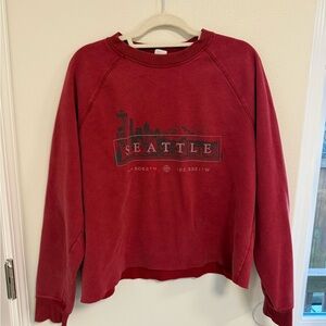 Seattle Skyline Red Sweatshirt (Space Needle)